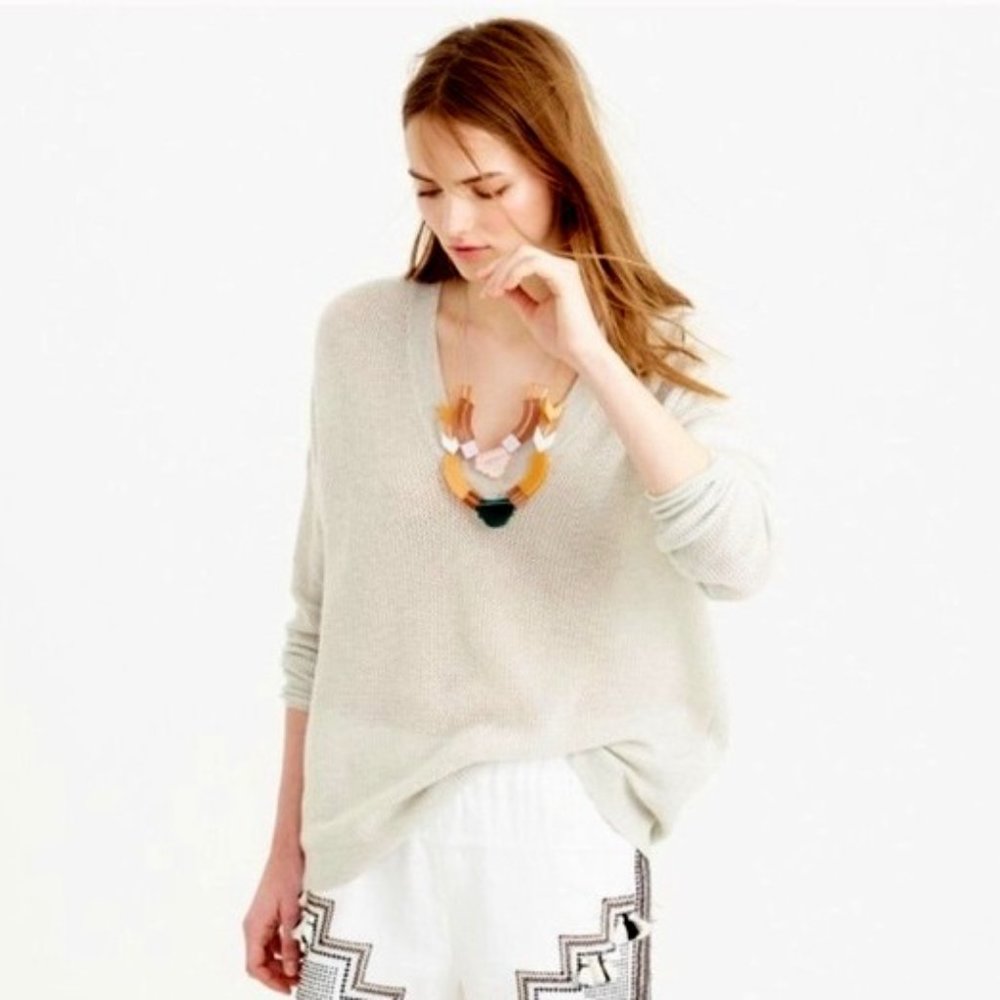 J. Crew Lightweight Mesh V-Neck Sweater